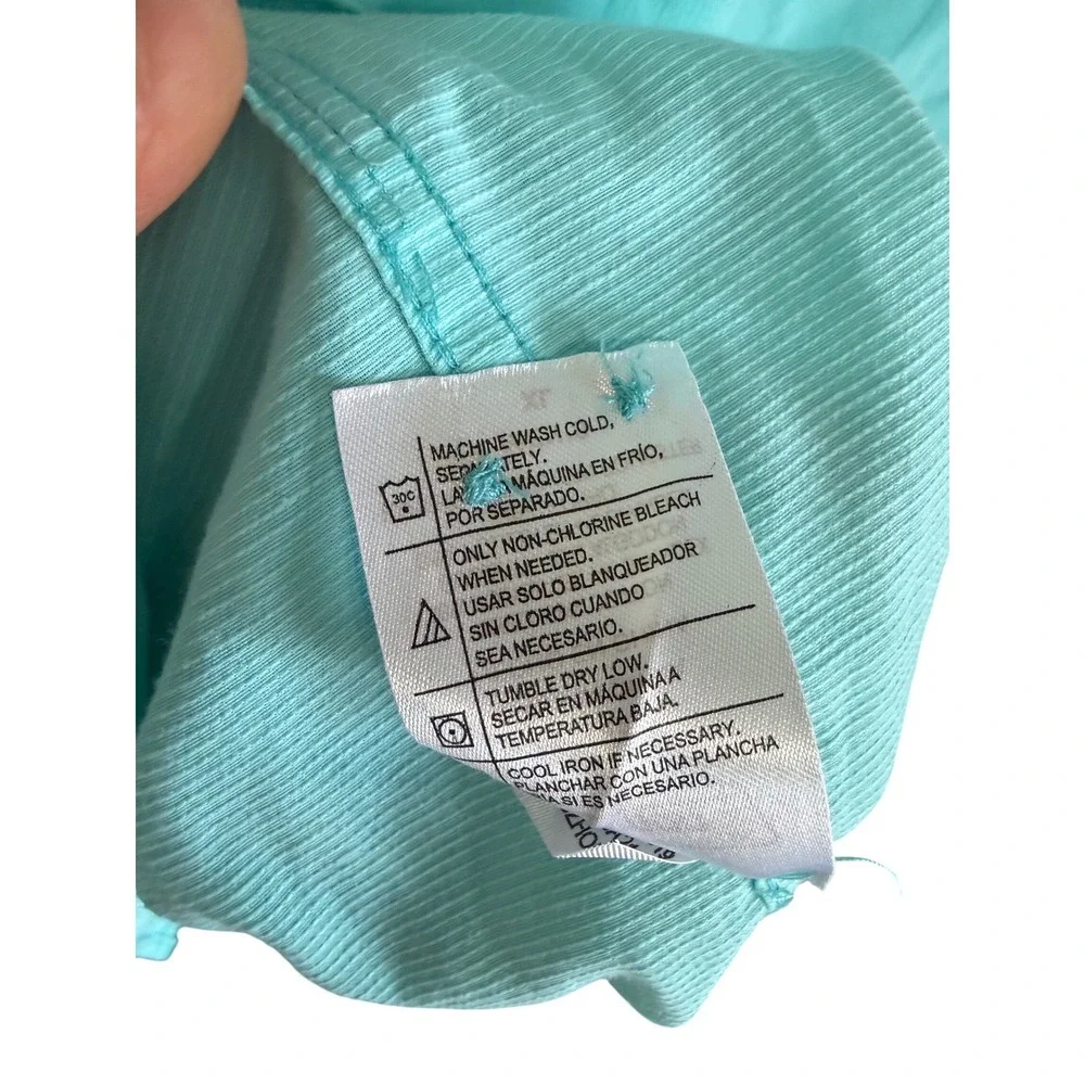 Coleman Mens XL Turquoise Short Sleeve Fishing Shirt Button Down Utility Vent - Picture 11 of 11